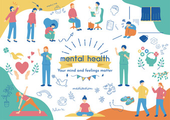 メンタルヘルス　イラスト素材集