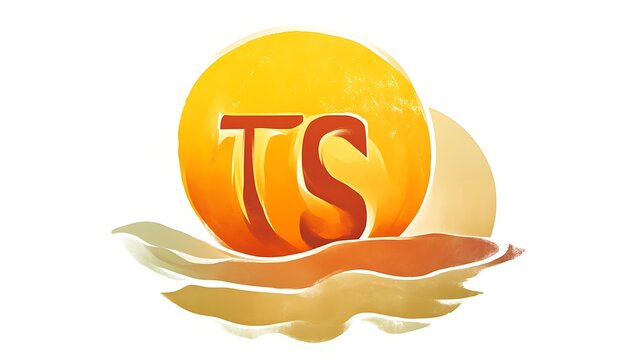 Abstract Sun Design Featuring Initials TS