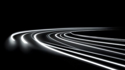 Fototapeta premium Abstract Light Trails Night Road Speed Motion Blur Curves