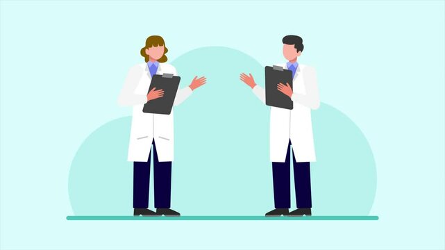 Animated video Medical professional Concept.. Full length animation illustration. High quality 4k footage. 