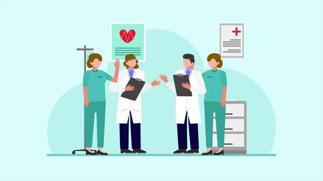 Animated video Medical professional Concept.. Full length animation illustration. High quality 4k footage. 