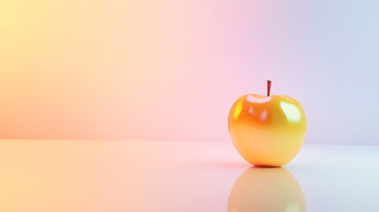 Obraz premium A golden apple sits on a white background