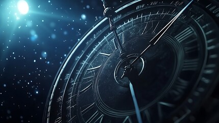 Naklejka premium A clock with roman numerals showing the time as 10:30