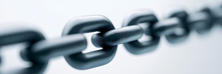 Obraz premium A close-up image of a metallic chain, showcasing its interconnected links and industrial design.