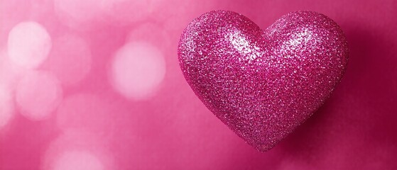 Obraz premium Shimmering pink lipstick texture in a heart shape with copy space for text, perfect for Valentine’s Day cosmetics designs. Generative AI
