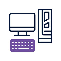 gaming pc icon. vector dual tone icon for your website, mobile, presentation, and logo design.