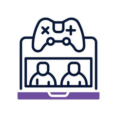 gaming laptop icon. vector dual tone icon for your website, mobile, presentation, and logo design.