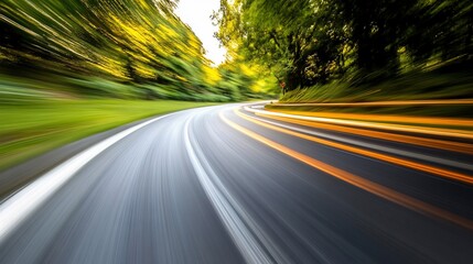 Fast Drive Through Lush Green Foliage: A Motion Blur Photography