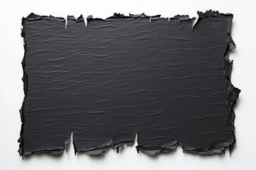Obraz premium Torn dark paper texture, white background, mockup, design