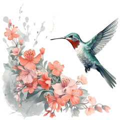 Hummingbird Bird Garden Clipart Vector Illustration