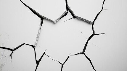 Cracked white surface with radiating fractures.