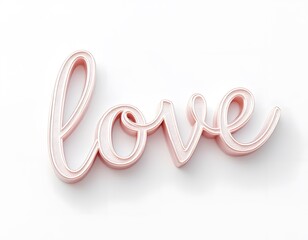 Naklejka premium Rose Gold 'Love' Sign: Elegant Script in Minimalist Design
