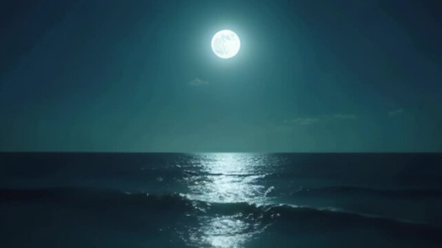 A serene moonlit ocean