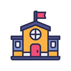 school icon. vector filled color icon for your website, mobile, presentation, and logo design.