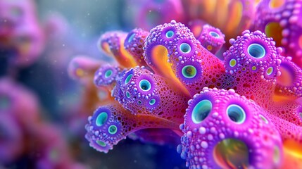 Obraz premium Vibrant Abstract Coral Reef: A Digital Masterpiece