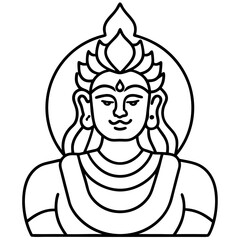Vector art illustration of a meditating monk