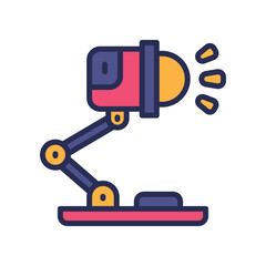 desk lamp icon. vector filled color icon for your website, mobile, presentation, and logo design.