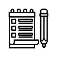 notebook icon. vector line icon for your website, mobile, presentation, and logo design.