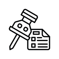 push pin icon. vector line icon for your website, mobile, presentation, and logo design.