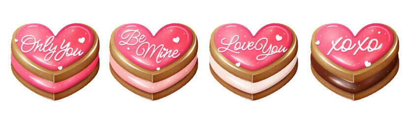 illustrator heart shaped cookie valentine