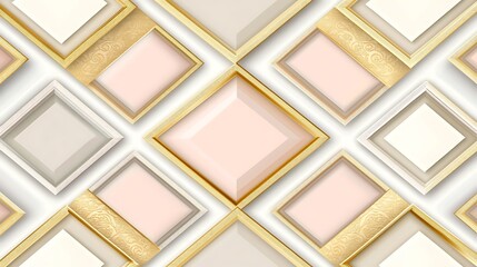 Fototapeta premium Elegant Gold Framed Squares Pattern Background Design