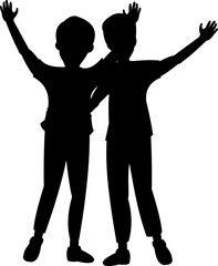 International Friendship Day Silhouette