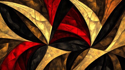 Abstract Gold Red Black Fractal Art Background Texture