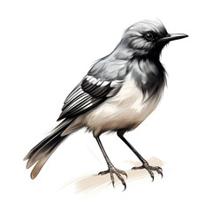Obraz premium Black and White Bird Clipart Vector Illustration