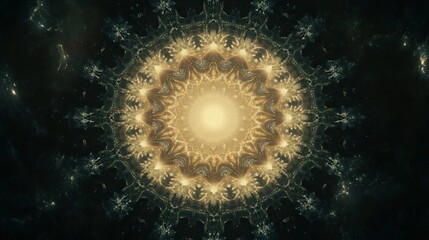 Golden Mandala: A Cosmic Dance of Light and Geometry