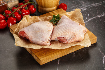 Raw chicken thigh for cooking