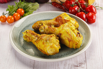 Roasted Chicken leg drumsticks with curry sauce