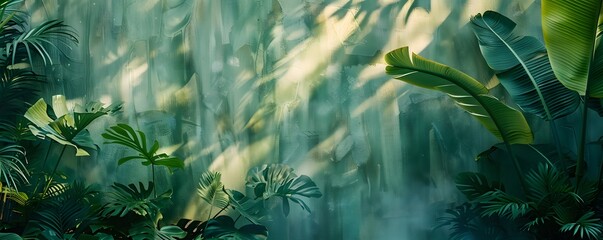 A green jungle with a lot of plants and trees