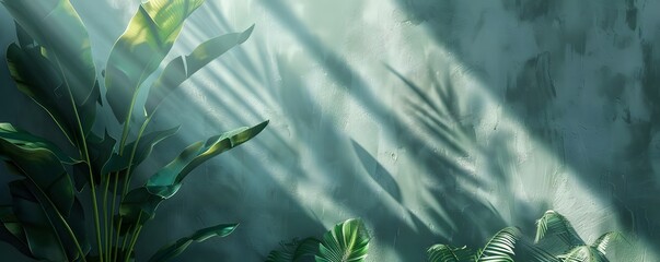 A plant with leaves is in front of a wall