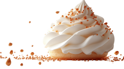 vanilla cream with chocolate isolated on white background 