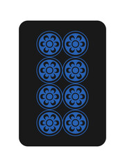 黒牌の麻雀牌単品アイコン　八筒