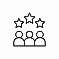 team rating stars icon vector sign