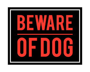 Beware of Dog Sign Illustration