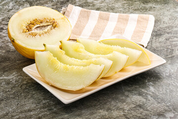 Sweet juicy ripe melon slices