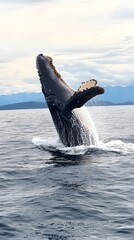 Naklejka premium Oceanic Beauty Captured: Whale Tail Fluke View
