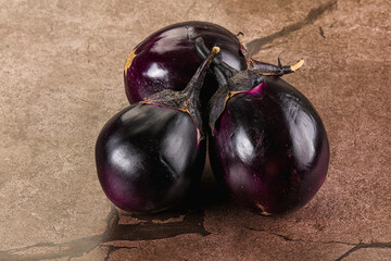 Raw violet and black eggplant