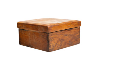 Old wooden box on a black background.