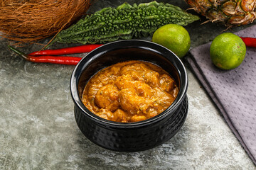 Indian prawn masala with spices