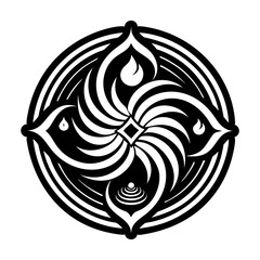 A glyph icon of divine element symbol