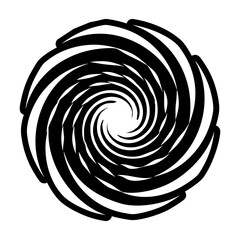 A glyph icon of luminous vortex symbol