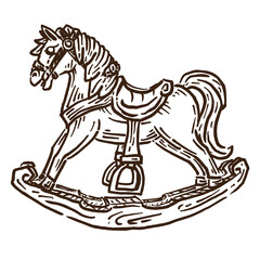 vector sketch of a toy horse for children