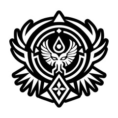 Obraz premium Spirit emblem icon in solid style
