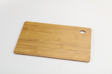 Wooden cutting board isolated on white background