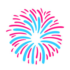 Fireworks icon. Pyrotechnic salute simple flat sign. Carnival celebration lights symbol. Colorful thin outline concept. Vector illustration