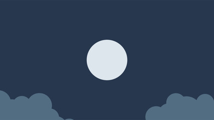 Mystical Moonlit Night Surrounded by Clouds