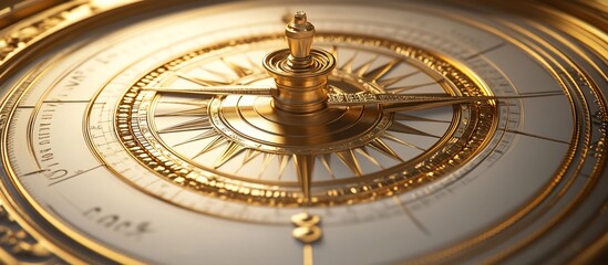 Obraz premium Antique Golden Compass: A Symbol of Navigation and Direction